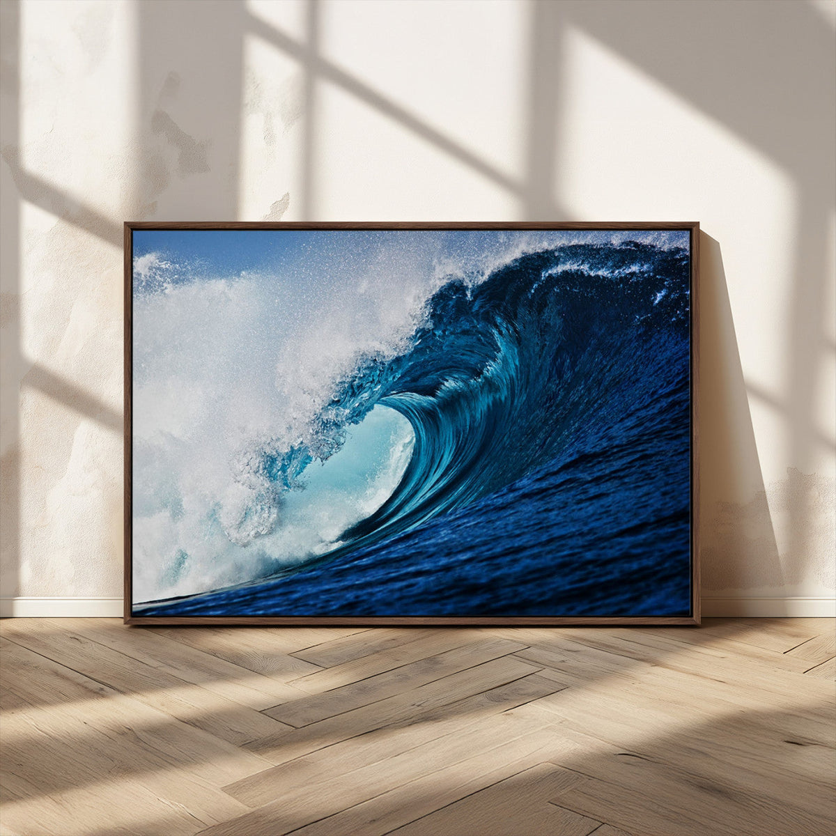 Ocean Wave at Sunset Canvas Art, Large Wall Print of Vibrant Water Waves