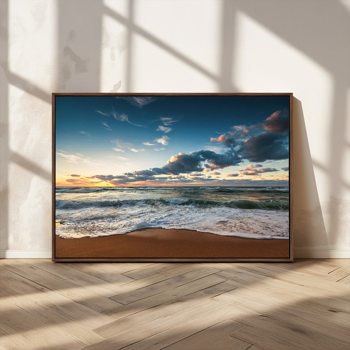 Ocean Beach Wall Art Canvas Print Sunset Artwork Print