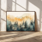 Abstract Forest Print | Mountain Wall Art | Autumn Landscape Canvas Print