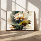 Lotus Flower Watercolor Canvas Print | A Symbol of Serenity and Growth in Soft Watercolors