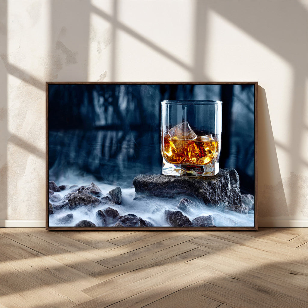 Whiskey Ice Wall Art Canvas Print