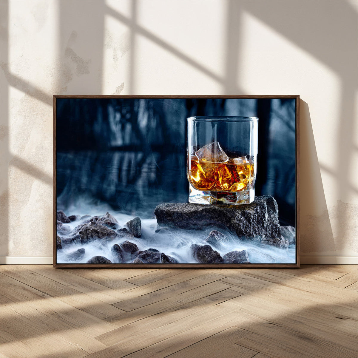 Whiskey Ice Wall Art Canvas Print