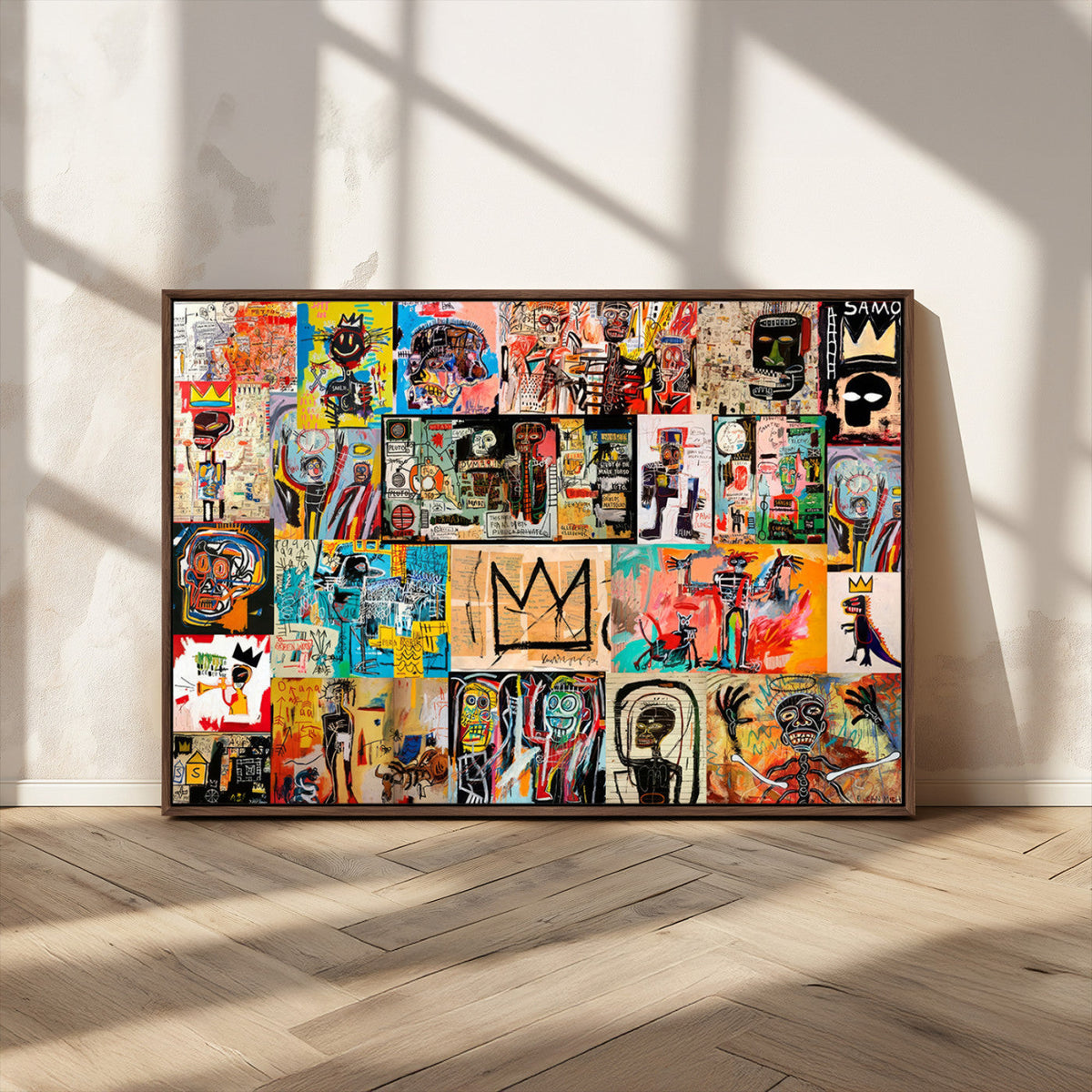 Abstract Art Collage Wall Art Canvas Print, Urban Graffiti Style