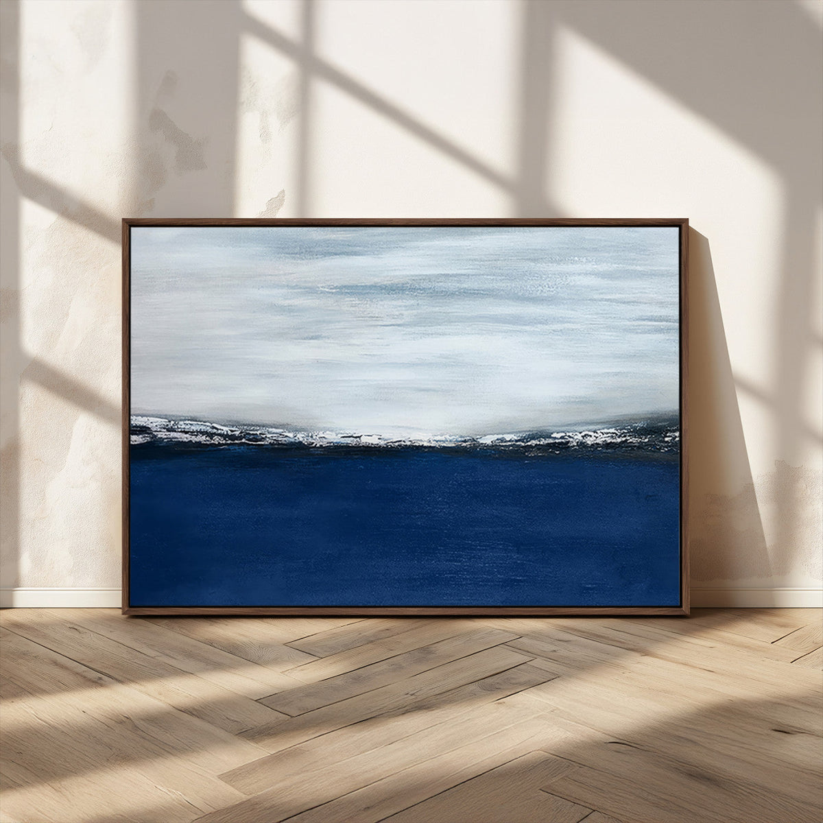 Navy Blue Abstract Wall Art Canvas Print