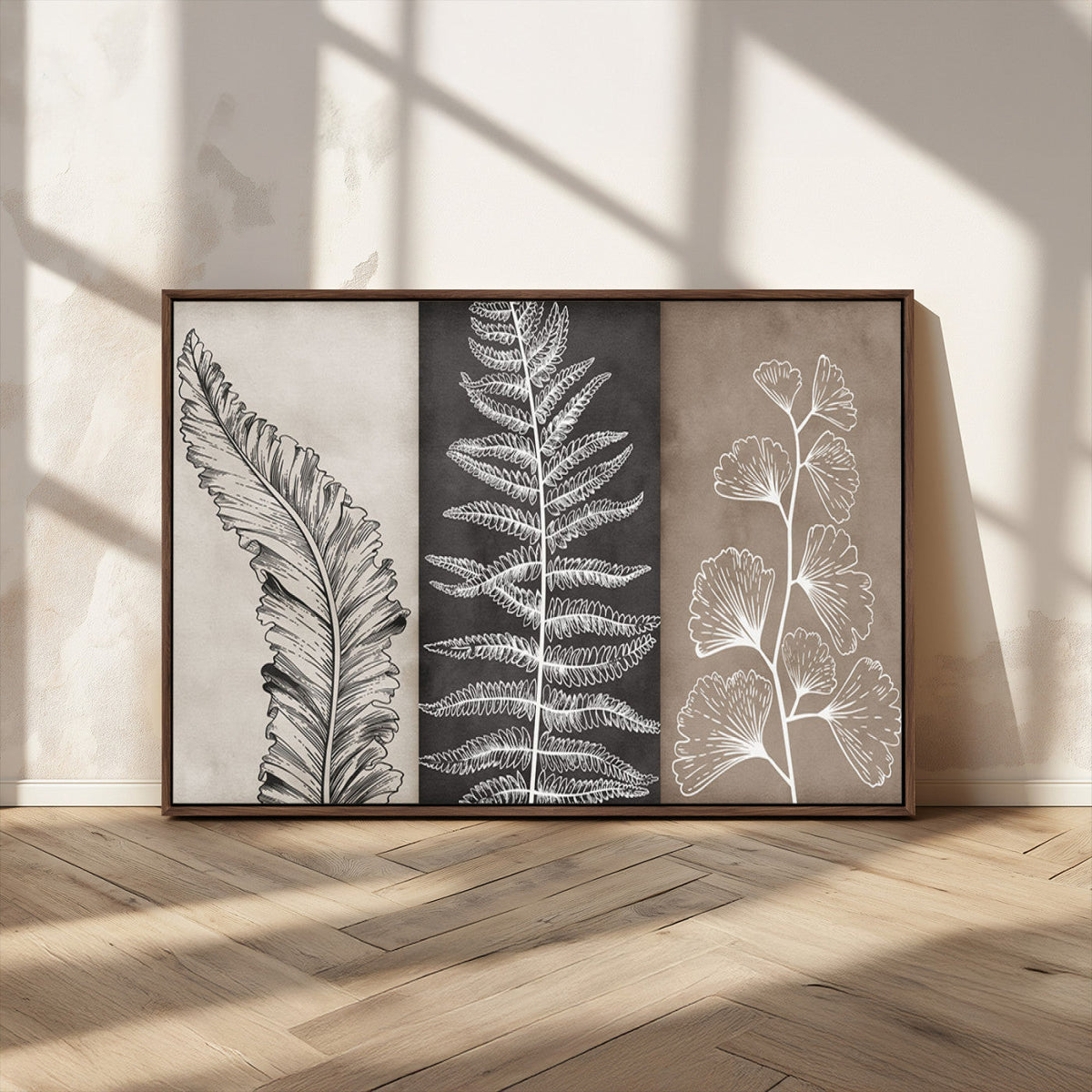 Minimalist Botanical Wall Art Canvas Print, Framed and Ready to Hang