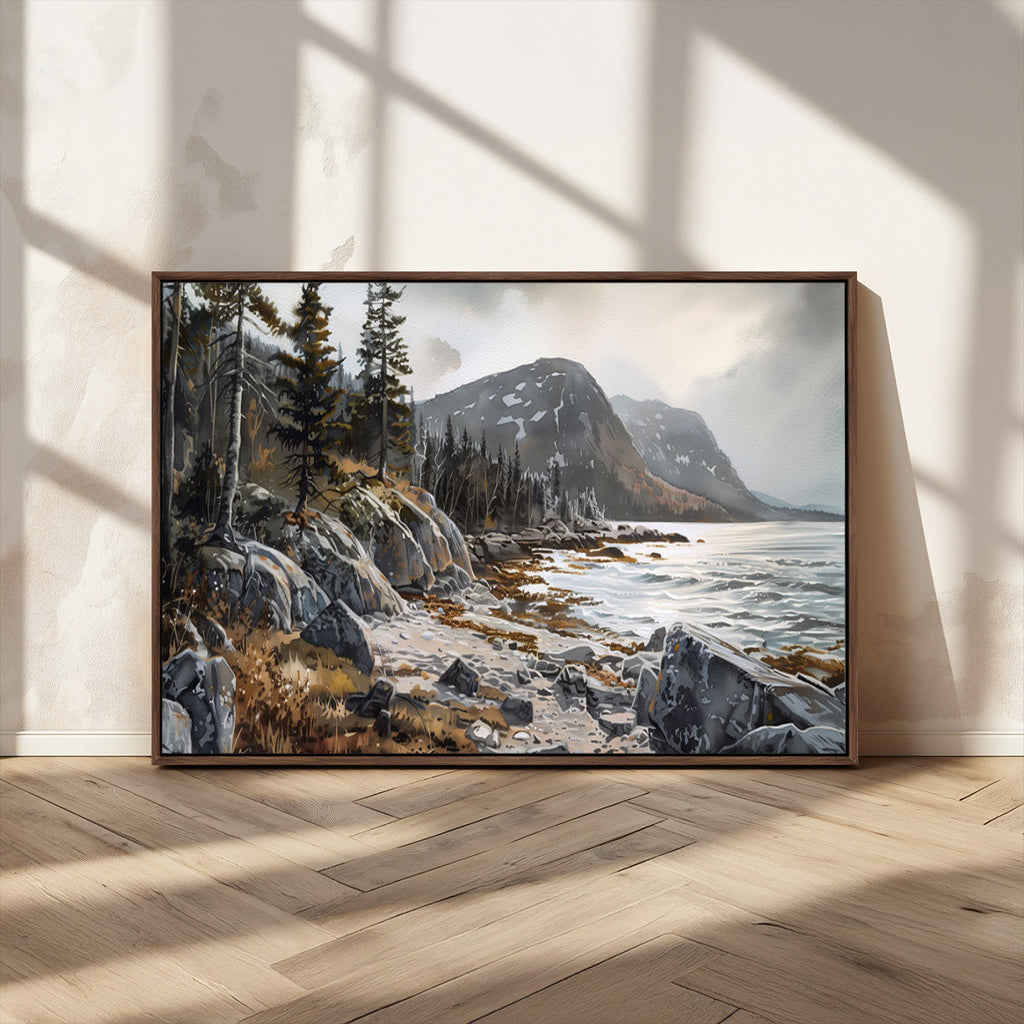 Serene Coastal View of Acadia National Park