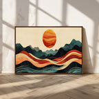 Mountain Triptych Wall Art Canvas Print | Western Boho Pine Tree Nature Print