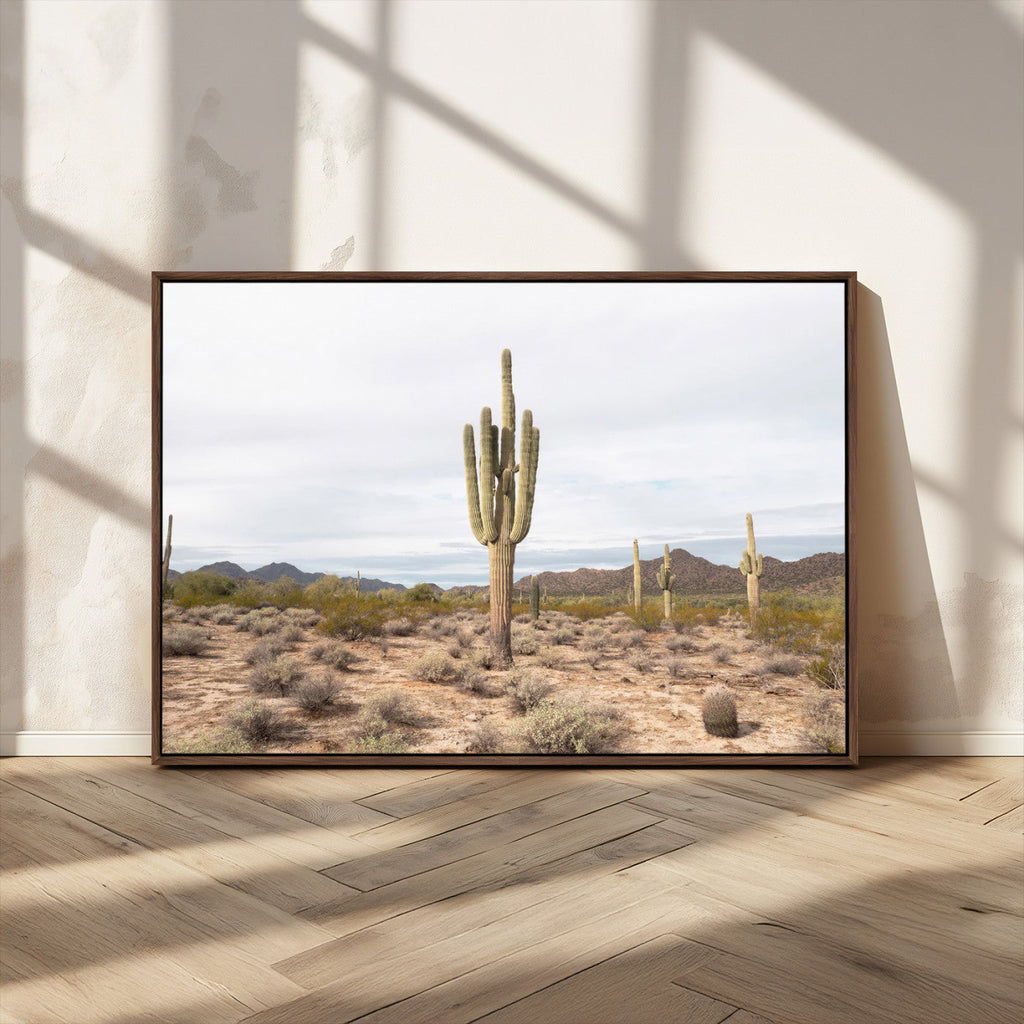 Saguaro Cactus Wall Art | Framed Desert Canvas Artwork
