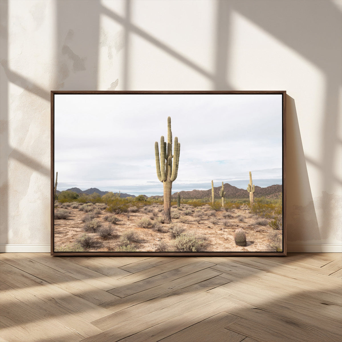 Saguaro Cactus Wall Art | Framed Desert Canvas Artwork
