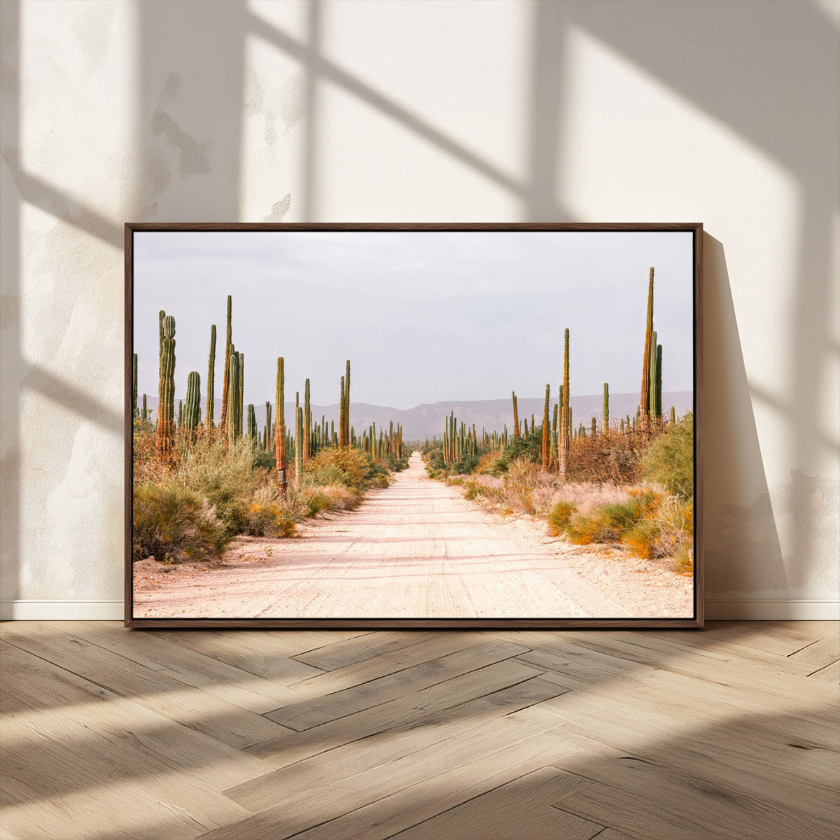 Desert Cactus Wall Art | Framed Southwestern Canvas Artwork