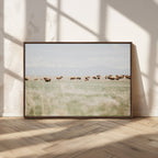 Bison Herd Wall Art Canvas Print, Framed Western Ranch Nature Scene