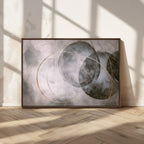 Abstract Grey Gold Wall Art | Modern Geometric Canvas