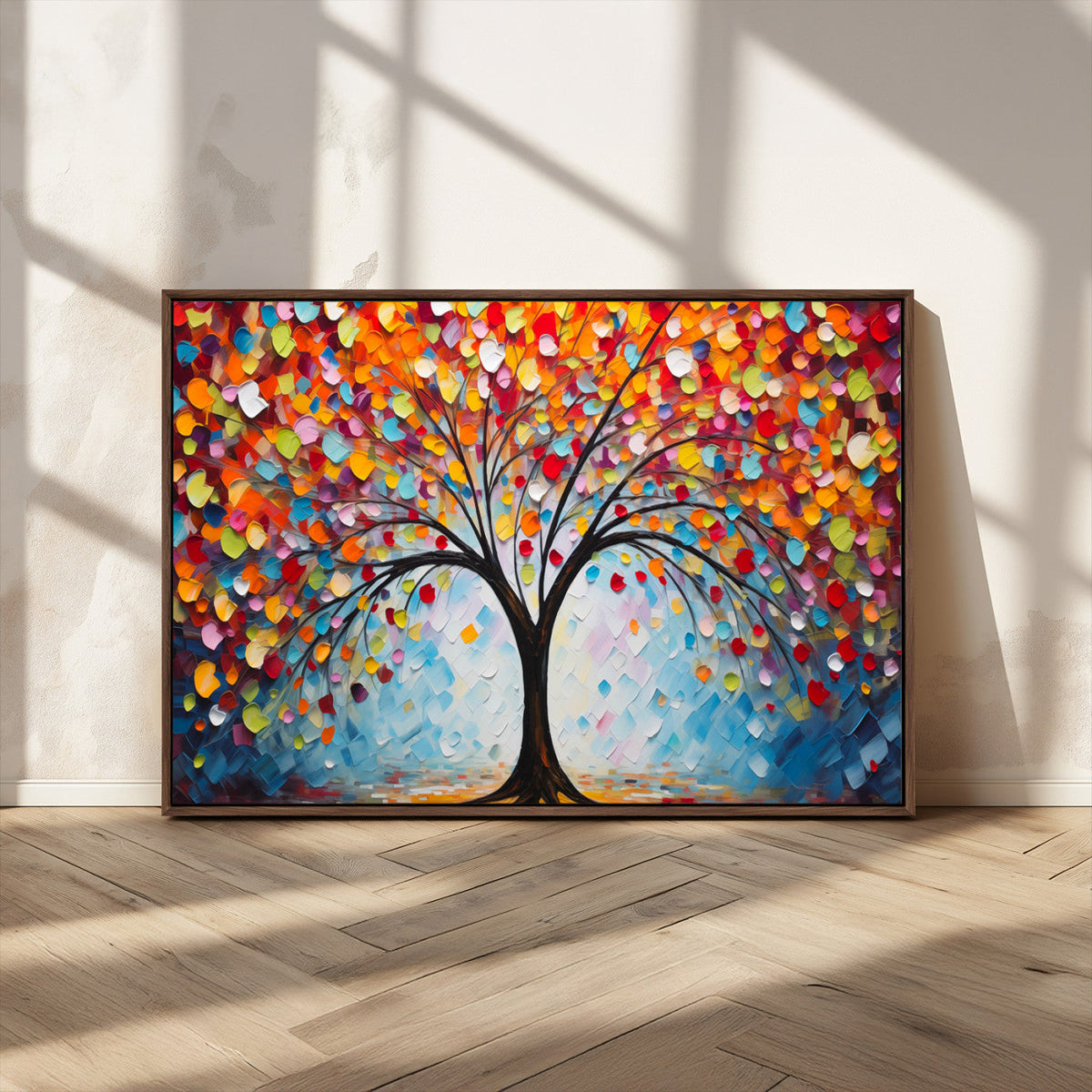 Vibrant Tree of Life Canvas Wall Art | Colorful Abstract Nature