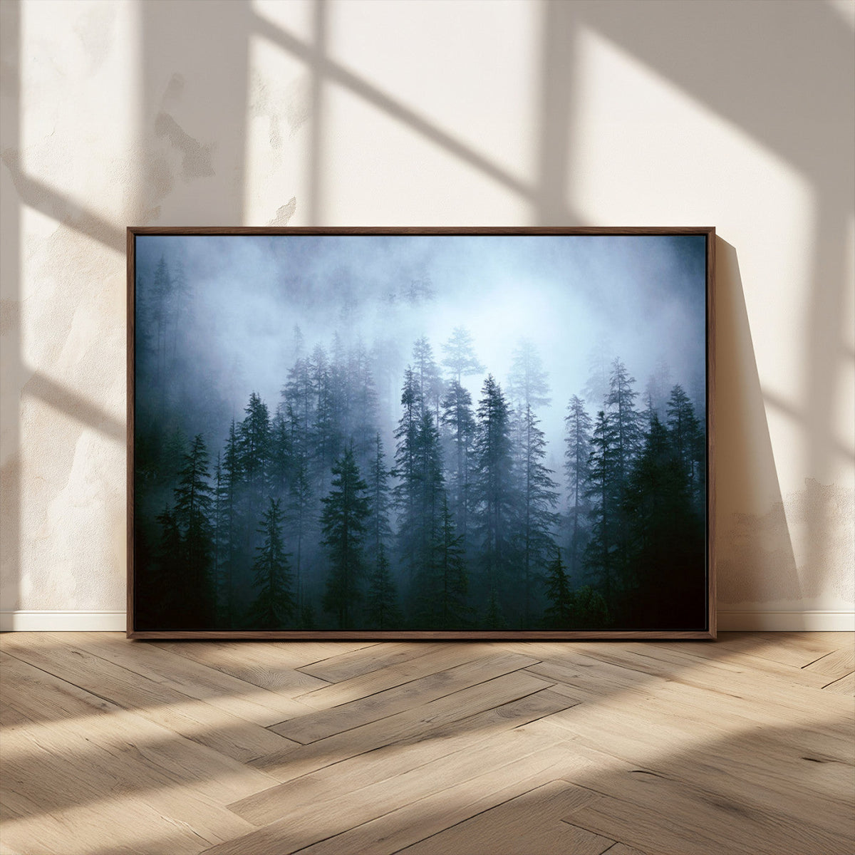 Foggy Pines Misty Forest Wall Art Print