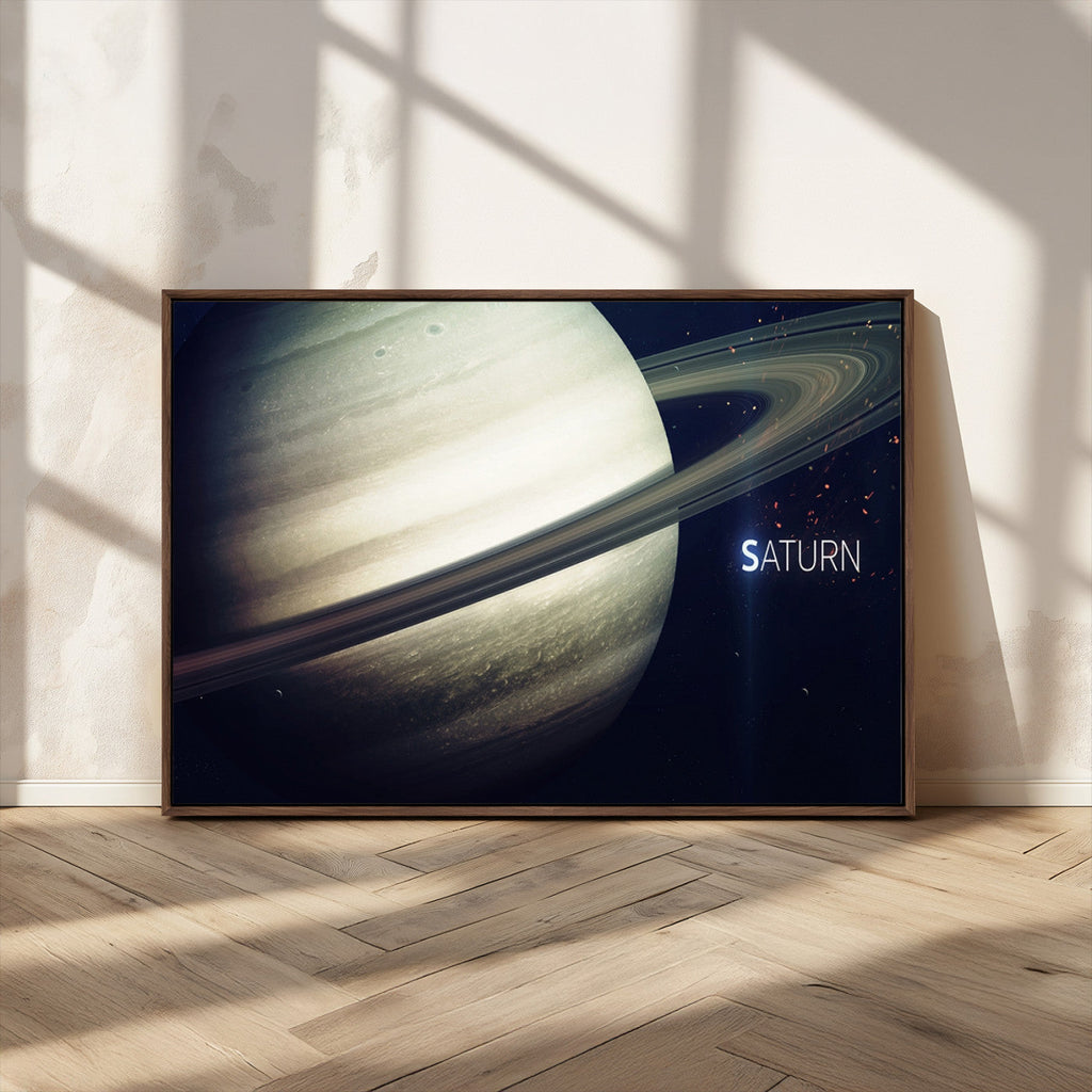 Framed Saturn Wall Art Canvas Print