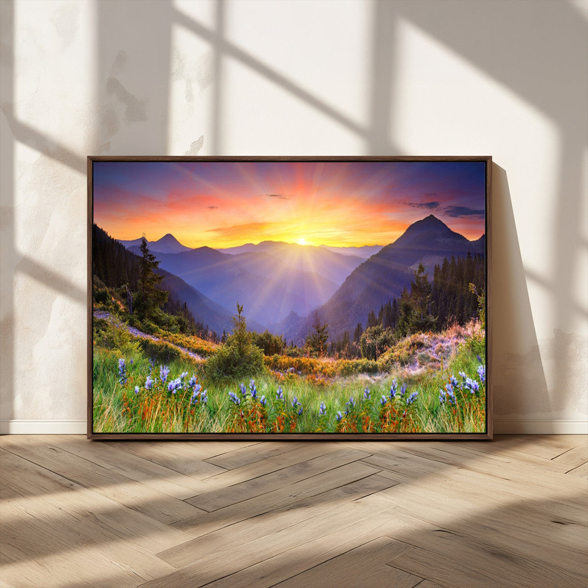 Mountain and Spring Wall Art Canvas Print