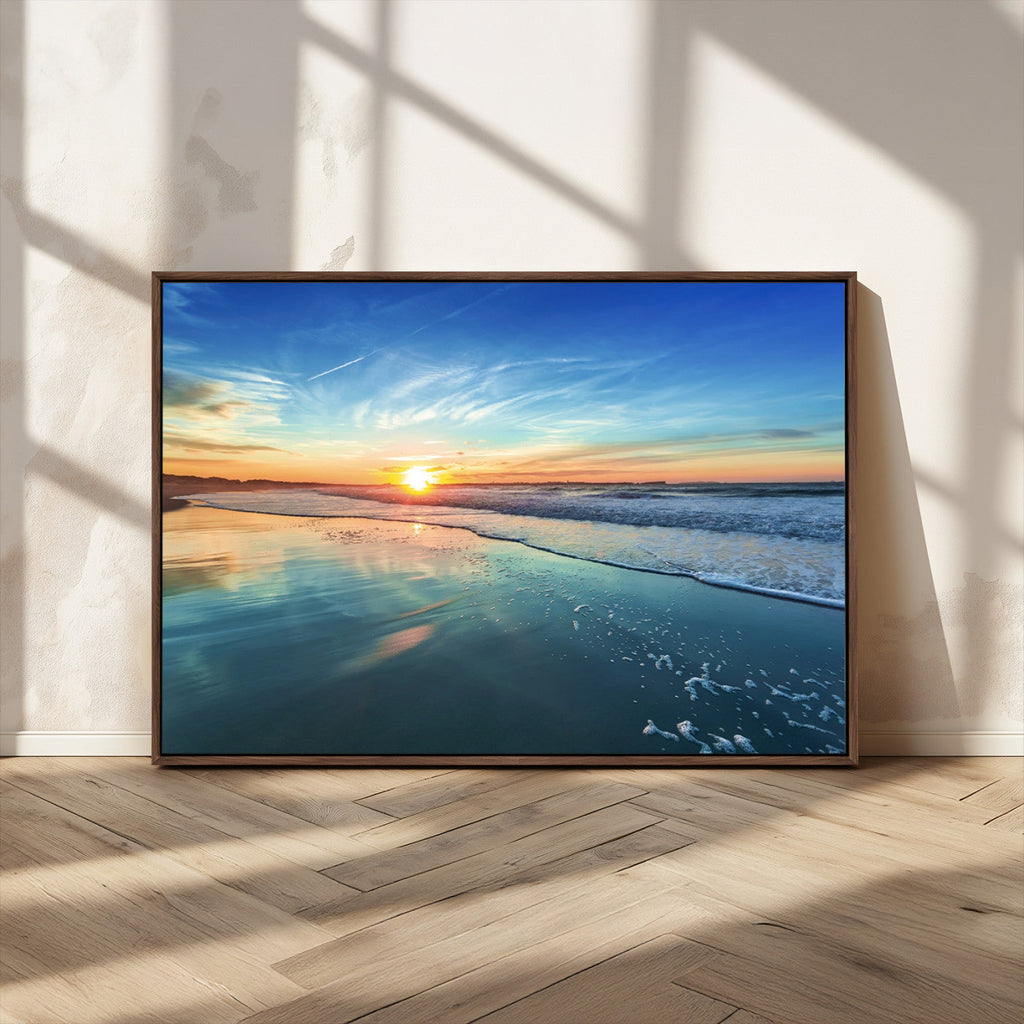 Blue Sky and Beach Wall Art Canvas Print