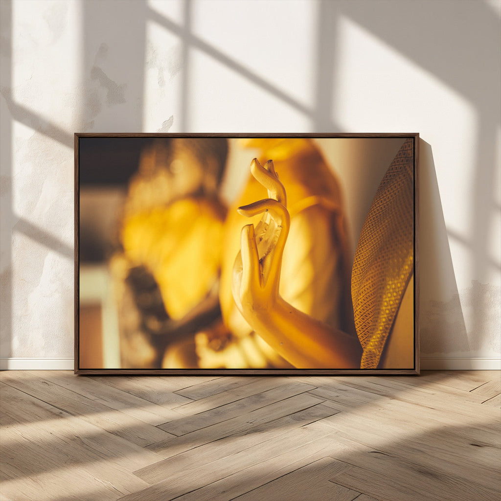 Gold Buddha Statue Hands Wall Art Canvas Print