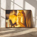 Gold Buddha Statue Hands Wall Art Canvas Print