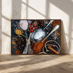 Spices and Seasonings Canvas Wall Art | Colorful Triptych Kitchen Decor