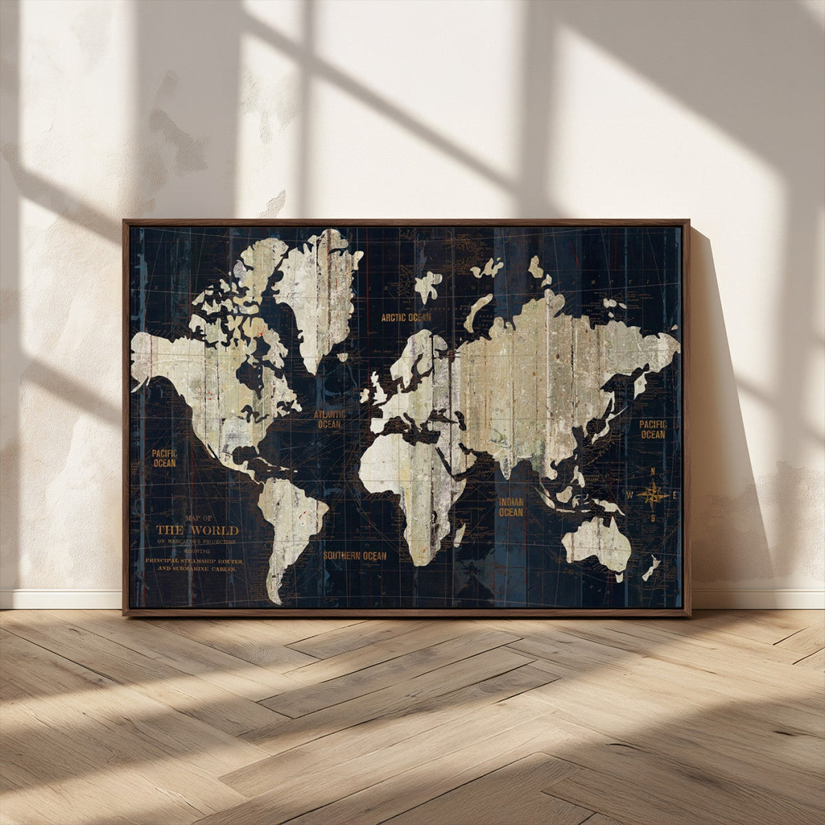 Antique Old World Map Wall Art Canvas Print