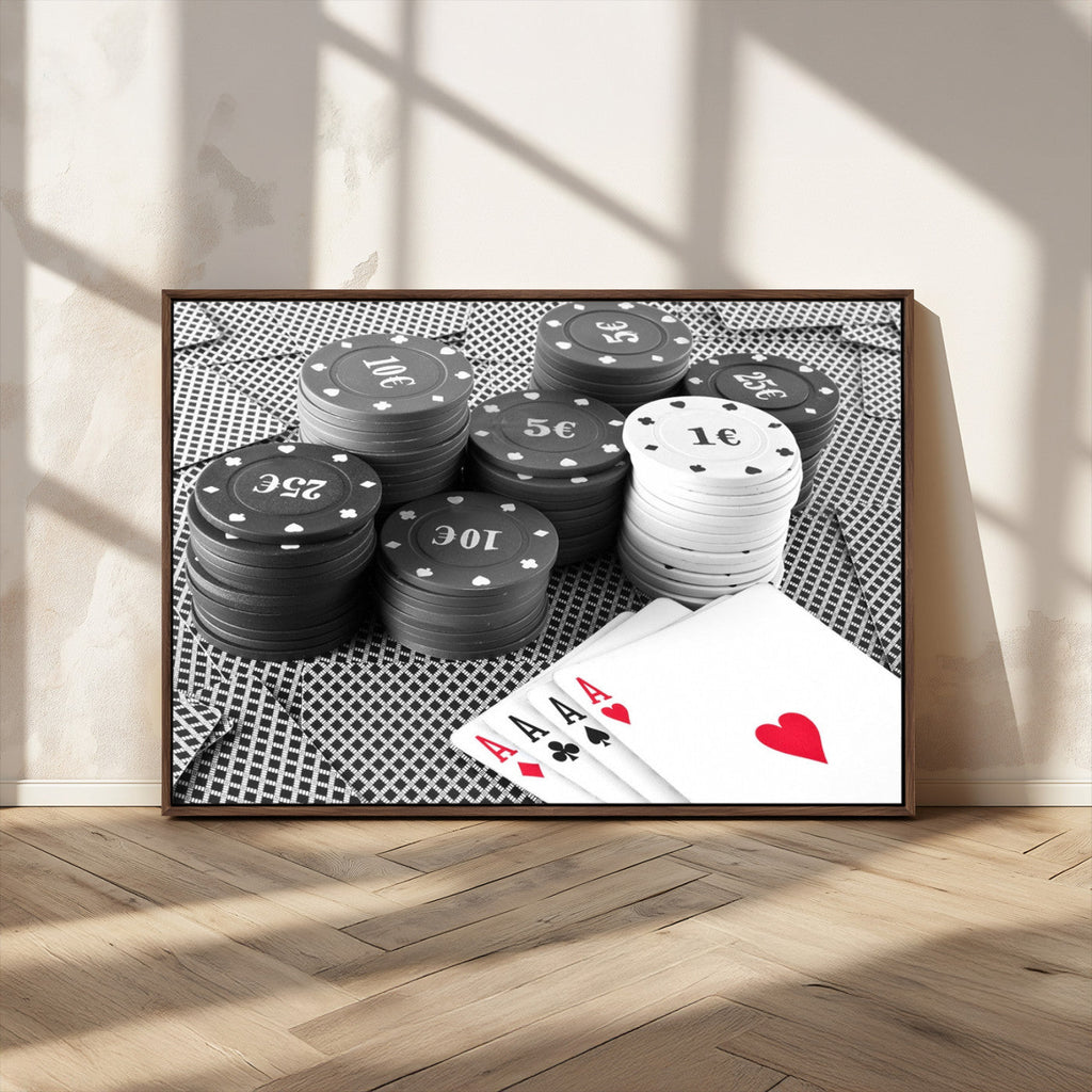 Poker Game Cards Wall Art Canvas, Multi Panel Wall Art