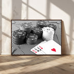 Poker Game Cards Wall Art Canvas, Multi Panel Wall Art