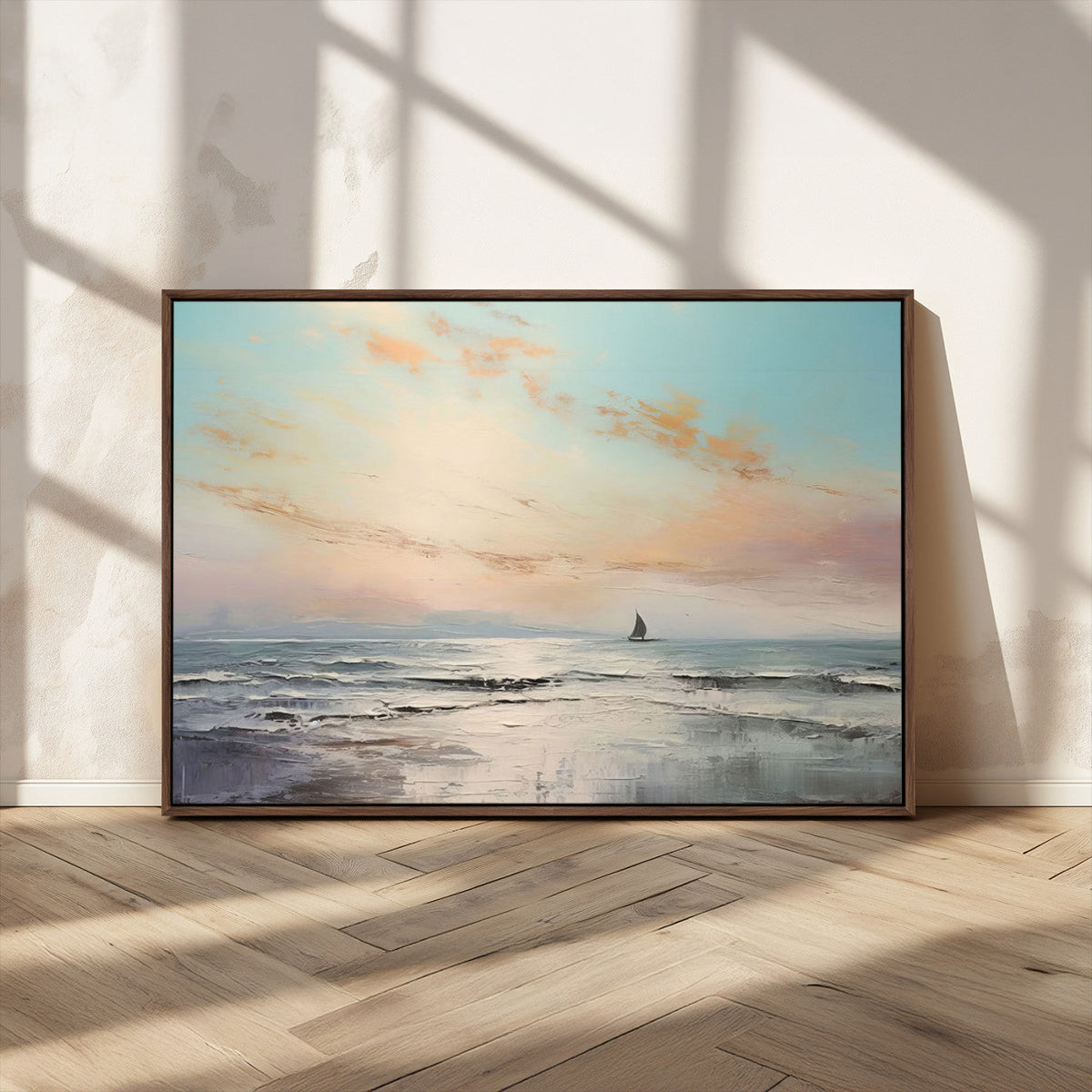 Abstract Ocean Wall Art, Boat Wall Art Canvas Print