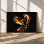 Fiery Phoenix Canvas Print | Ready to Hang Wall Art | Bold Fantasy Decor