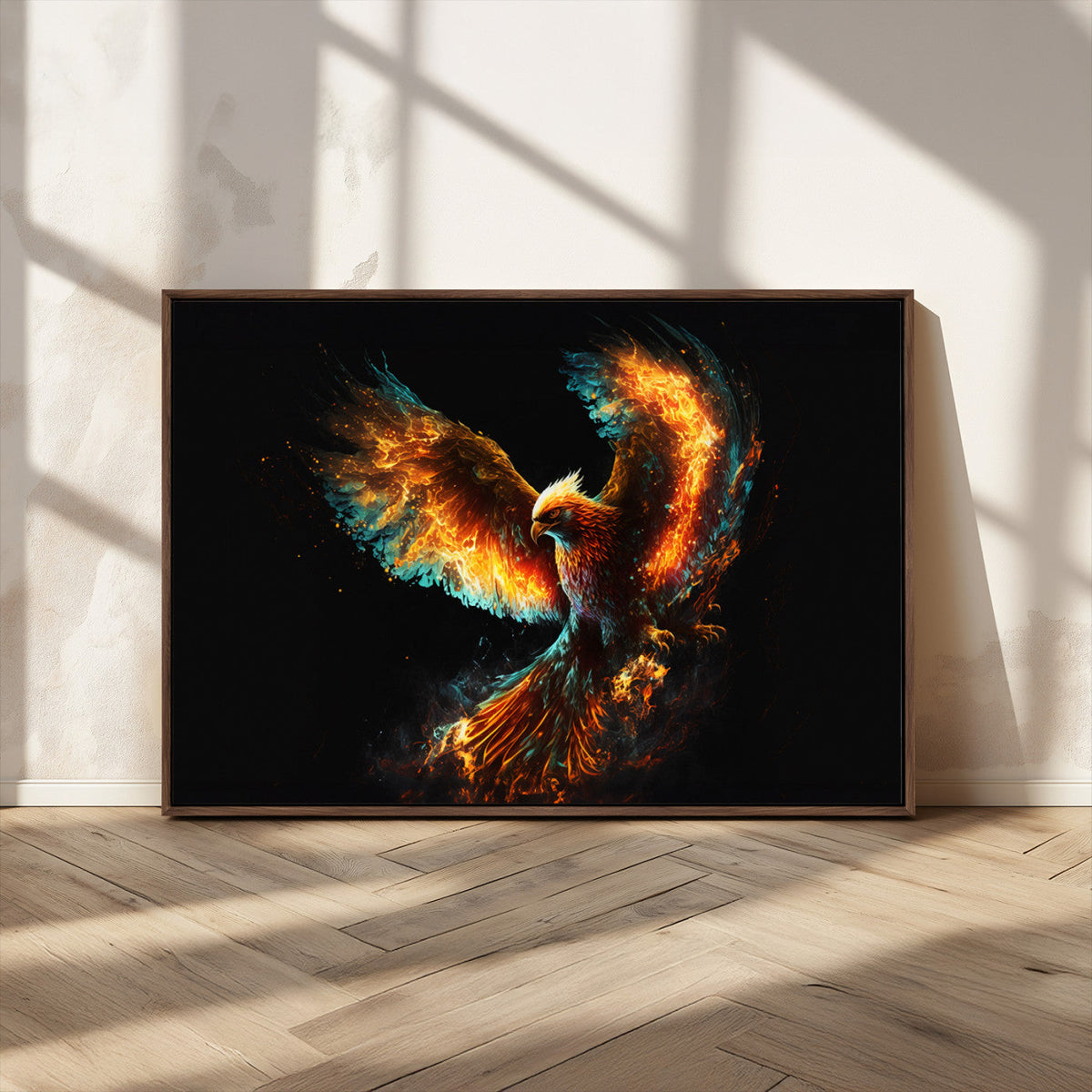 Fiery Phoenix Canvas Print | Ready to Hang Wall Art | Bold Fantasy Decor