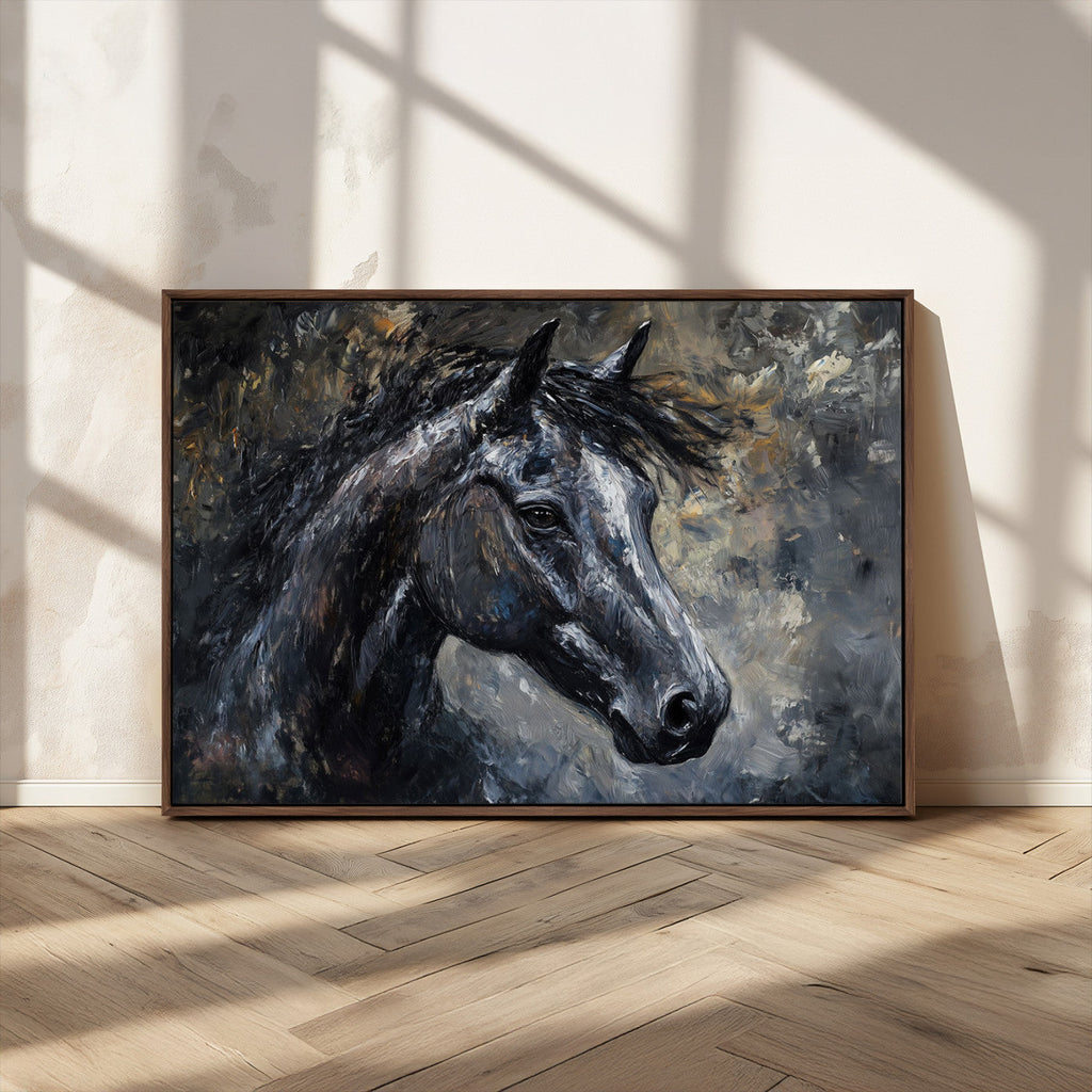 Large Abstract Horse Wall Art Canvas Print, Farmhouse Wall Art