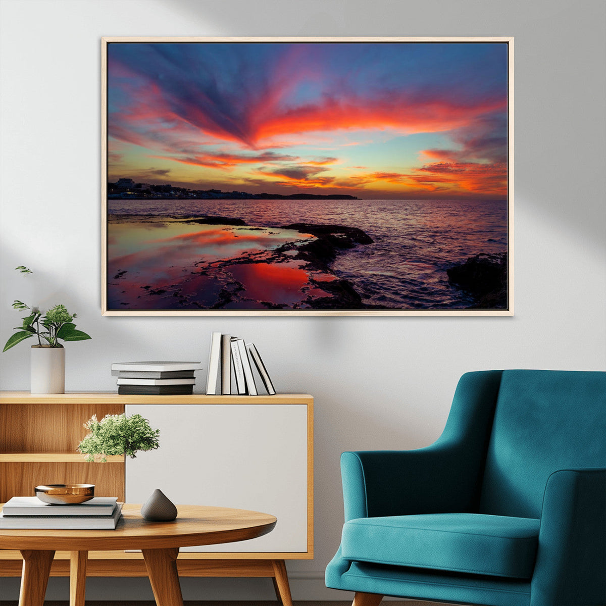 Glorious Sunset on The Beach Wall Art Canvas Print