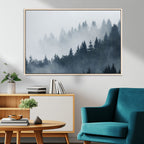 Foggy Pine Forest Wall Art Canvas Print