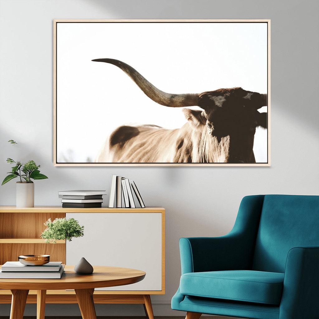 Texas Longhorn Wall Art Canvas Print, 3-Panel