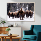 Bison Wall Art Canvas Print, Bison Herd Canvas Wall Art