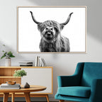 Fanny Scottish Highland Cow Cattle Art Print Farmhouse Wall Art Canvas Print