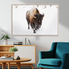 Bison Winter Wall Art Canvas Print For Farmhouse Decor