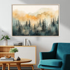 Abstract Forest Print | Mountain Wall Art | Autumn Landscape Canvas Print
