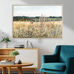 Wildflower Field Wall Art Canvas | Nature-Inspired Landscape Canvas Print for Living Room or Office