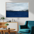 Navy Blue Abstract Wall Art Canvas Print