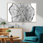 Rustic Tree Ring Wall Art Canvas Print, Framed and Ready to Hang