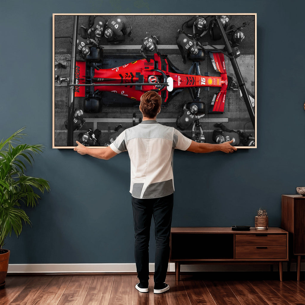 Ferrari Pit Stop Canvas Wall Art | Precision and Speed
