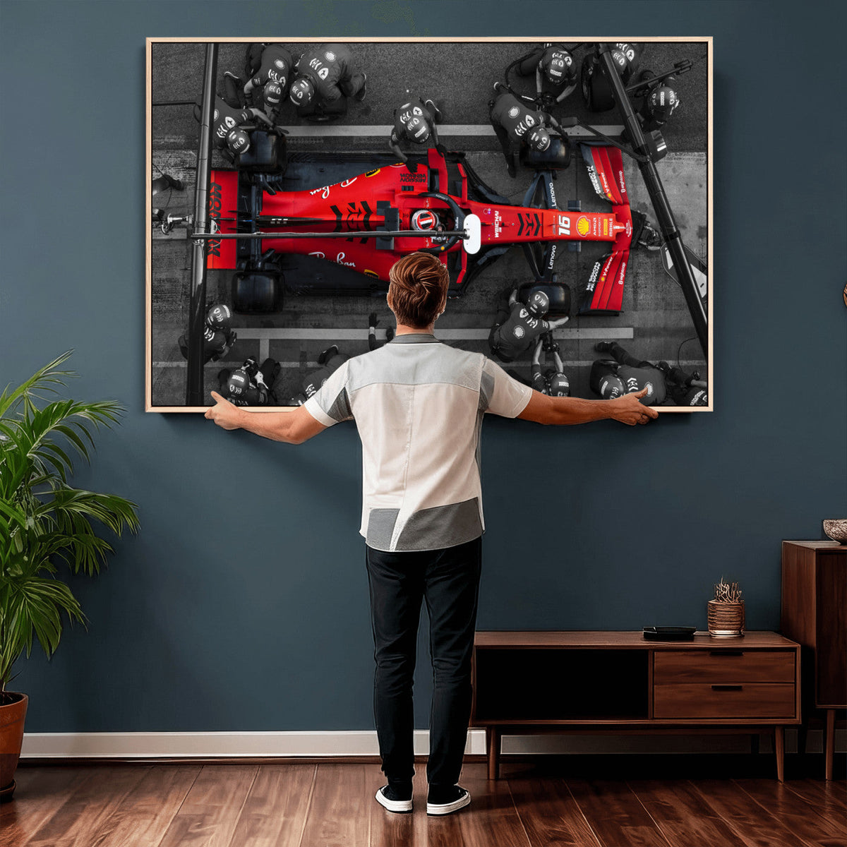 Ferrari Pit Stop Canvas Wall Art | Precision and Speed