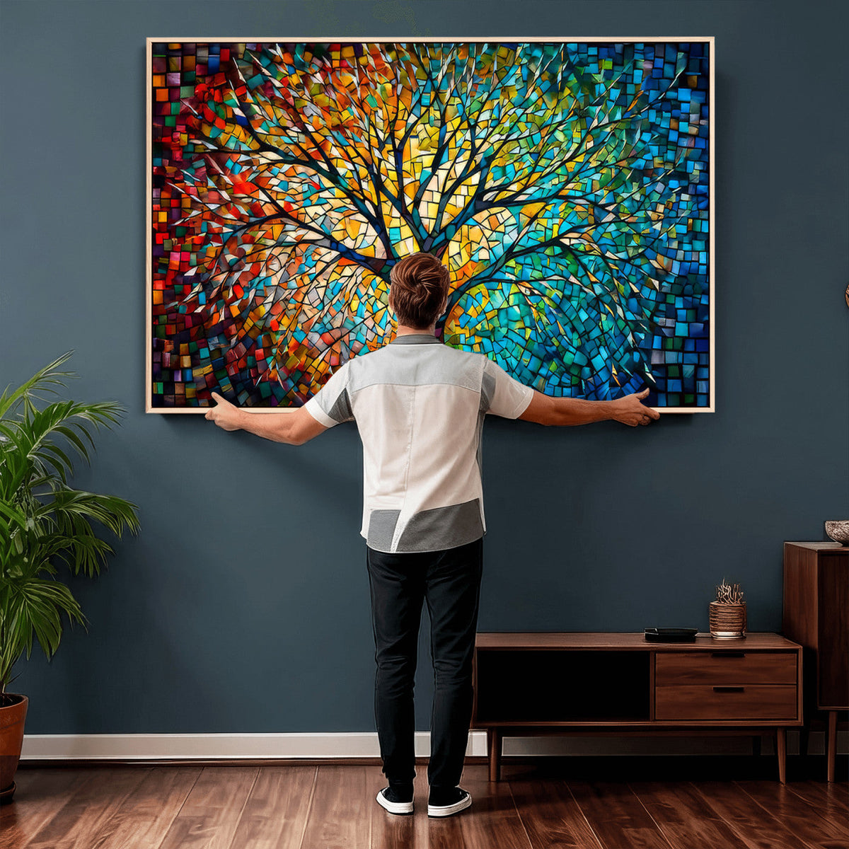 Yggdrasil Tree of Life Wall Art Print | Mosaic Style Canvas Wall Art