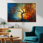 Yggdrasil Tree of Life Mosaic Stained Glass Wall Art Canvas Print