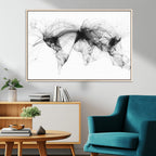 Flight Routes Air Traffic Map Canvas Wall Art, World Flight Routes Print