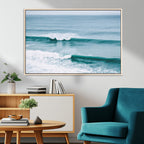 Ocean Swell Wall Art Canvas Print, Framed Surf Waves and Blue Water Scene