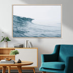 Ocean Wave Wall Art Canvas Print, Framed Coastal Decor Art, Modern Minimalist Ocean
