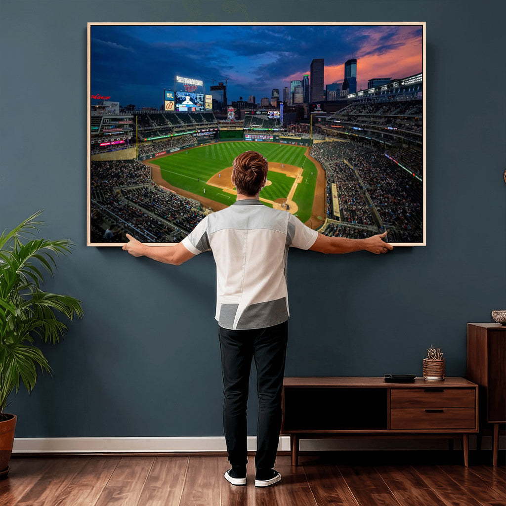 Target Field Wall Art Canvas Print, Baseball Stadium Scene