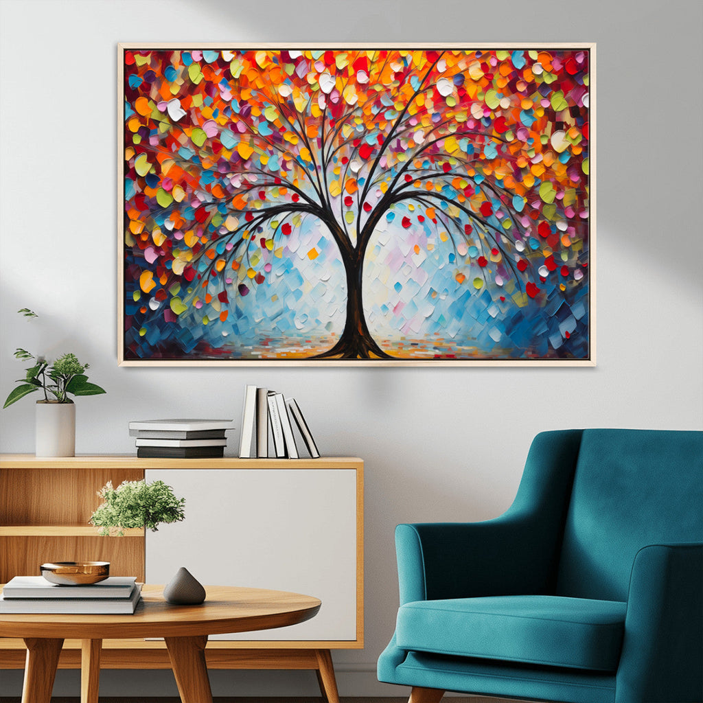 Vibrant Tree of Life Canvas Wall Art | Colorful Abstract Nature